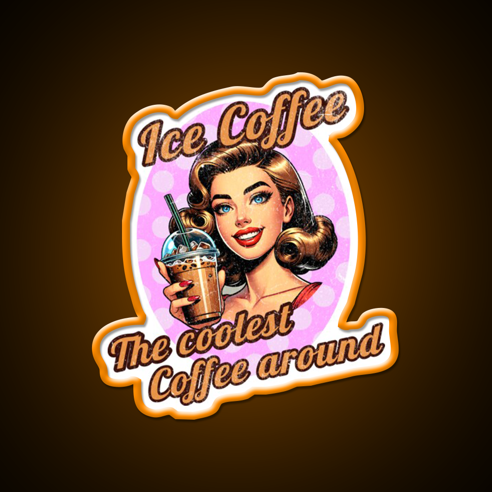 The Ultimate Ice Coffee Experience Cafe Led Neon Sign Espresso Bar Art Rgb Color