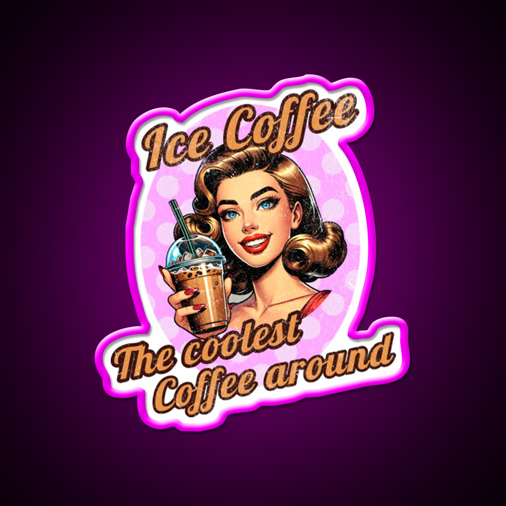 The Ultimate Ice Coffee Experience Cafe Led Neon Sign Espresso Bar Art Rgb Color