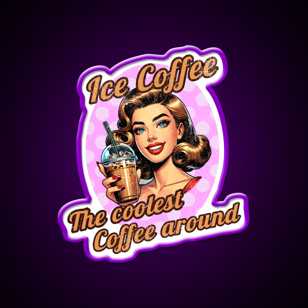 The Ultimate Ice Coffee Experience Cafe Led Neon Sign Espresso Bar Art Rgb Color