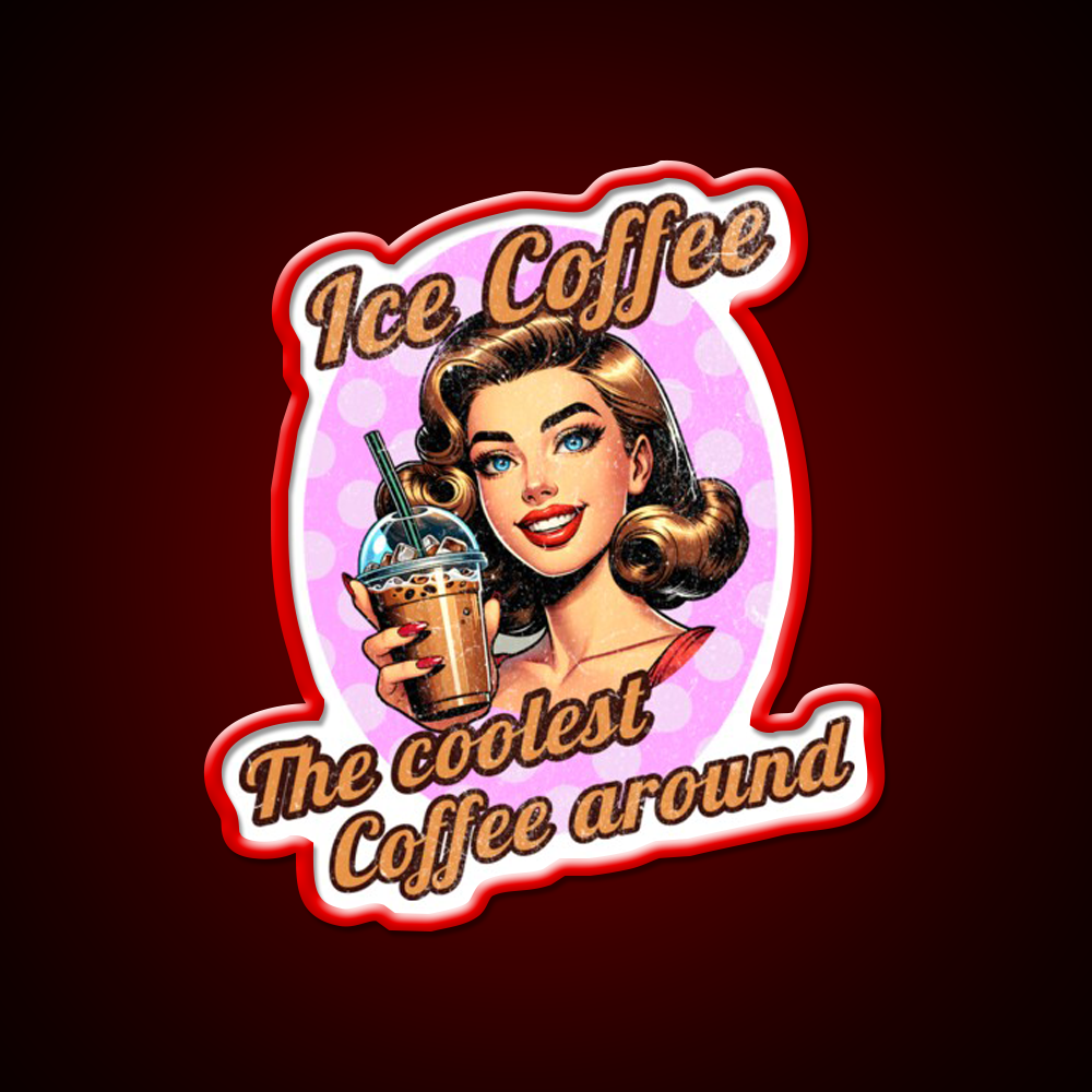 The Ultimate Ice Coffee Experience Cafe Led Neon Sign Espresso Bar Art Rgb Color