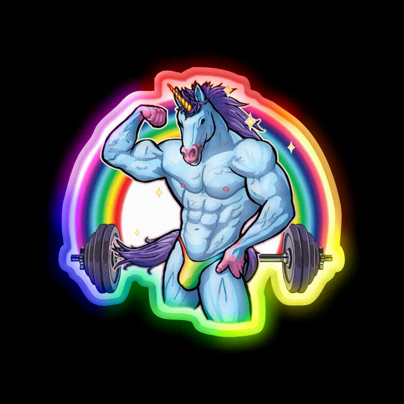 The Unicorn Of Pump Gym Fitness Led Neon Sign Rgb Color