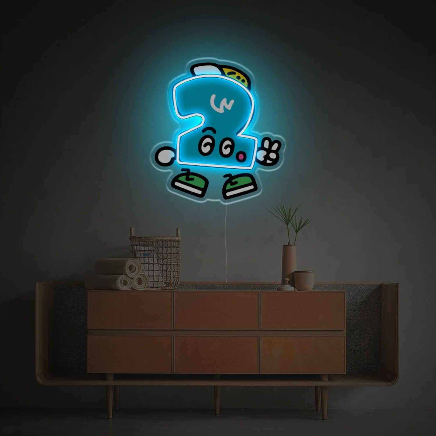 The Unique Number 2 Guy Led Neon Acrylic Artwork | Shineneon