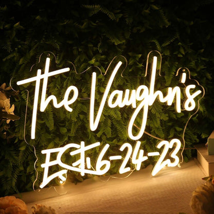 The Vaughns Est 6 - 24 - 23 Yellow Led Neon Sign - Shineneon