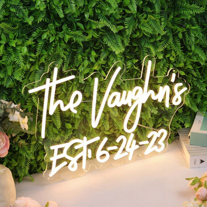 The Vaughns Est 6 - 24 - 23 Yellow Led Neon Sign - Shineneon