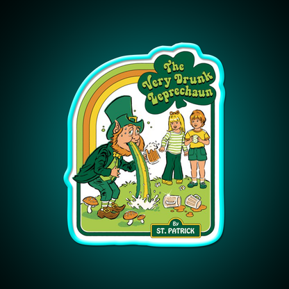 The Very Drunk Leprechaun Beer Bar Decor Led Neon Sign Rgb Color - Size and dimension reference