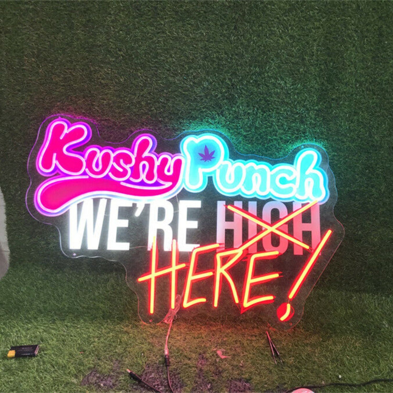 The Vibrant Uv Sign Kushy Punch Logo Led Neon Sign | Shineneon