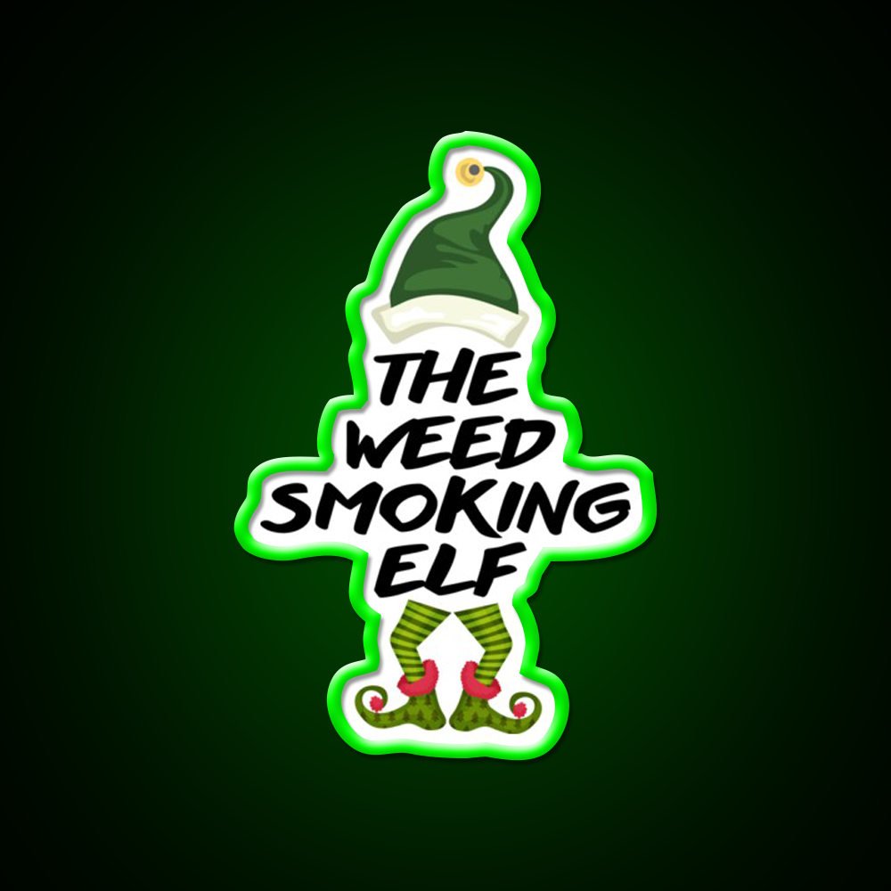 The Weed Elf Hemp Inspired Green Leaf Led Neon Sign Rgb Color - LED neon sign view 8