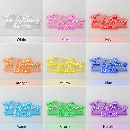 The Williams Est 2026 LED Neon Sign - Shineneon