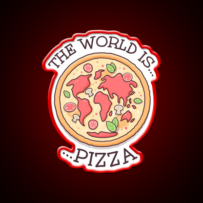 The World Is Pizza Fast Food Led Neon Sign For Burger Place Rgb Color - Shineneon