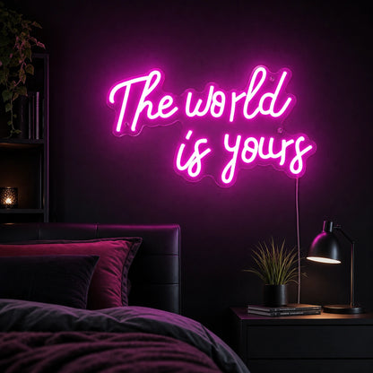 The World Is Yours Bedroom Decor LED Neon Sign high-converting product image