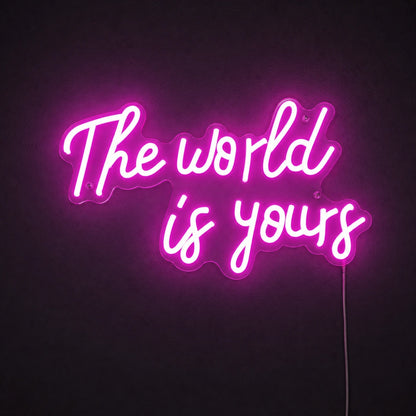 The World Is Yours Bedroom Decor LED Neon Sign main product image