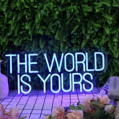 The World Is Yours Blue Led Neon Sign - Shineneon