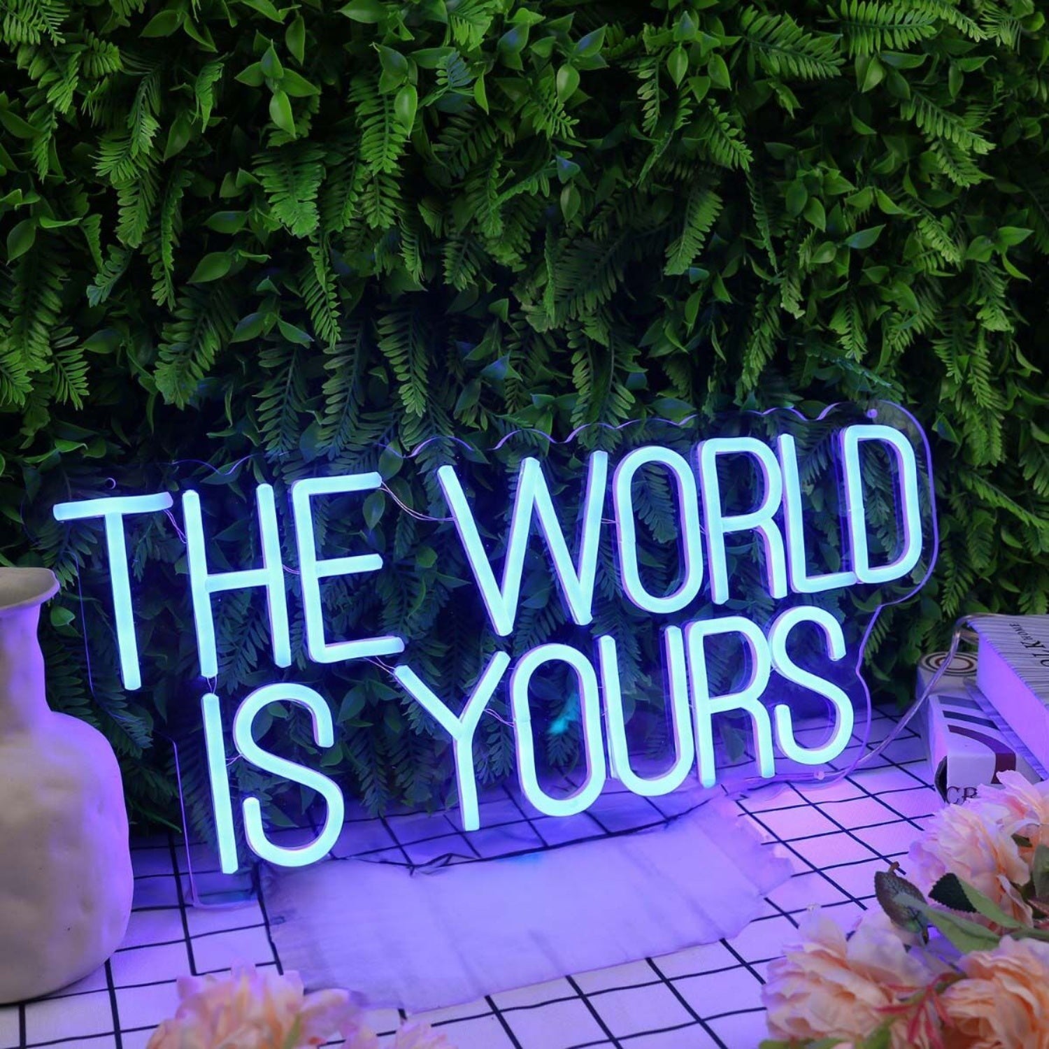 The World Is Yours Blue Led Neon Sign - Shineneon