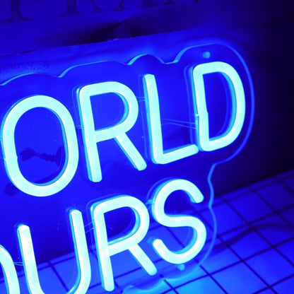 The World Is Yours Blue Neon Led Sign - Shineneon