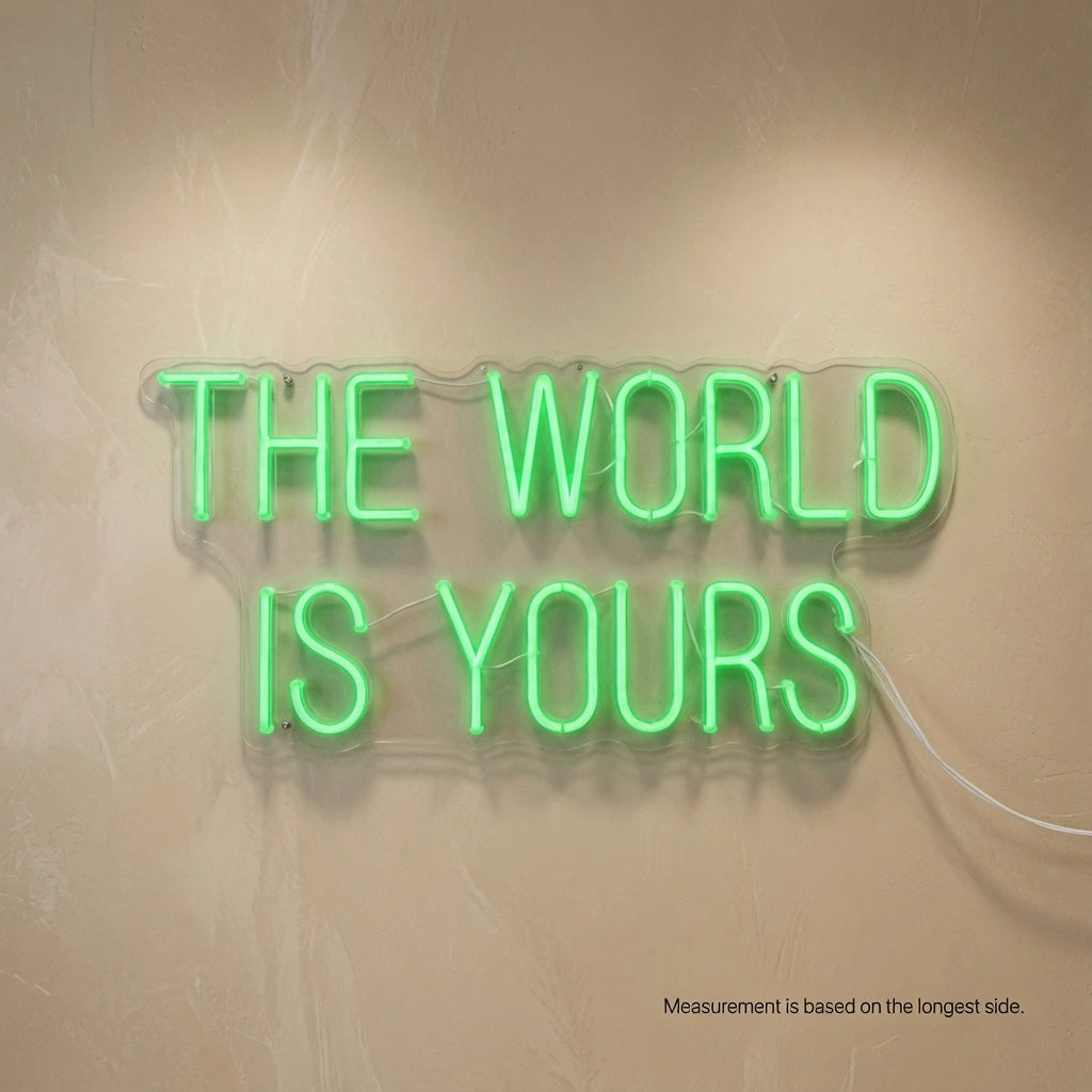The World Is Yours LED Neon Sign Wall Decor - 04 Size Image