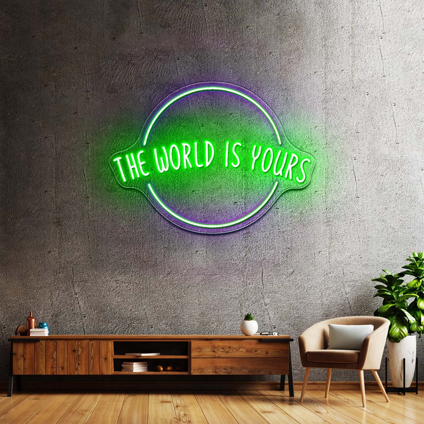 The world is yours neon sign art decor personalized neon sign