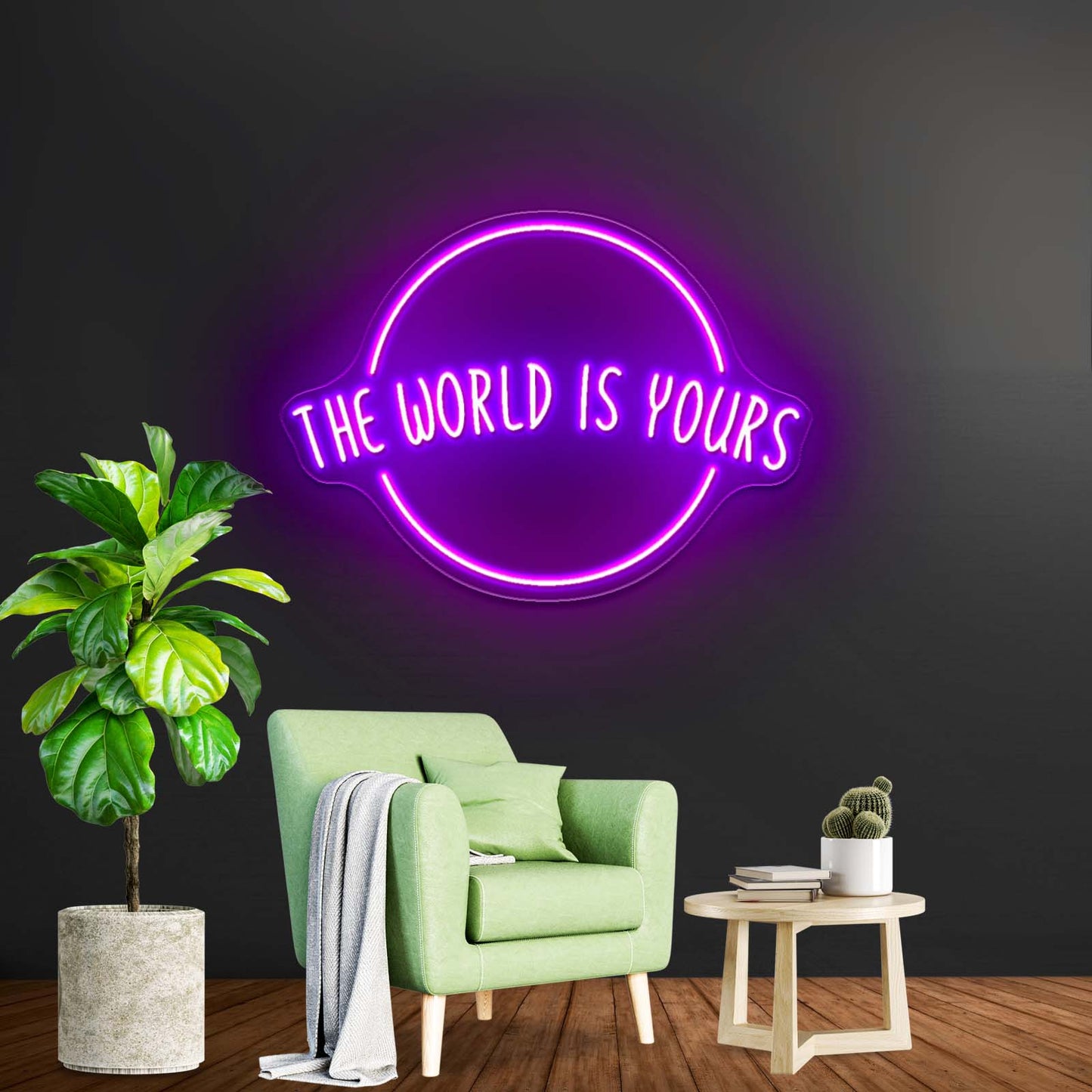 The world is yours neon sign art decor personalized neon sign