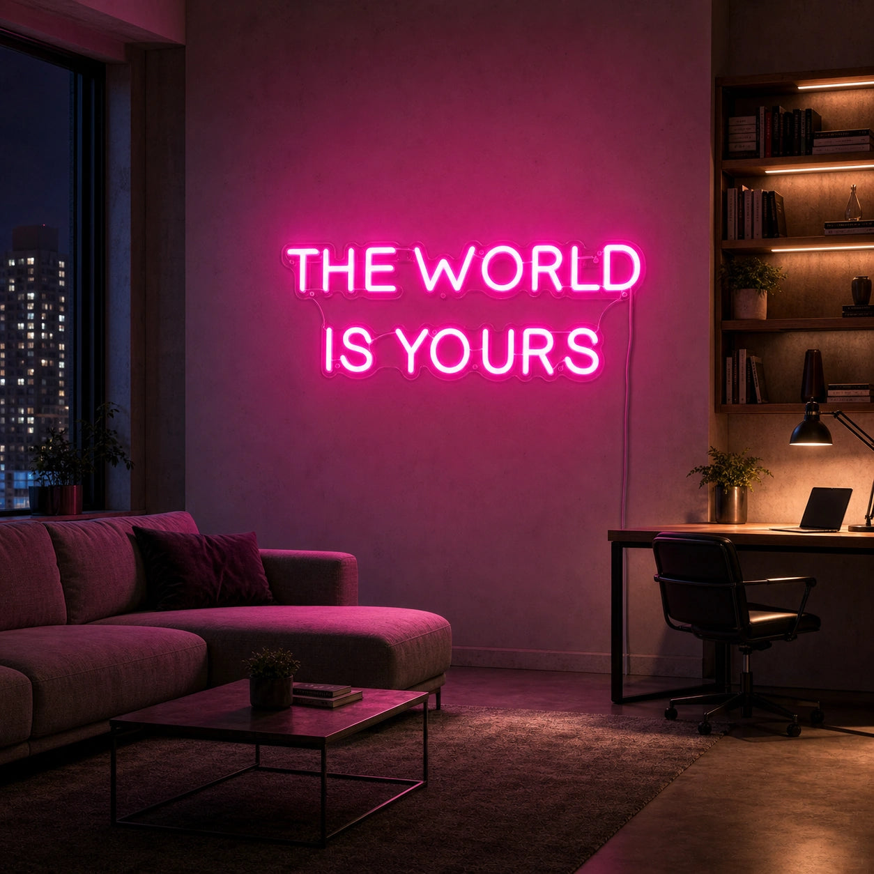 The World Is Yours Room Decor LED Neon Sign size image