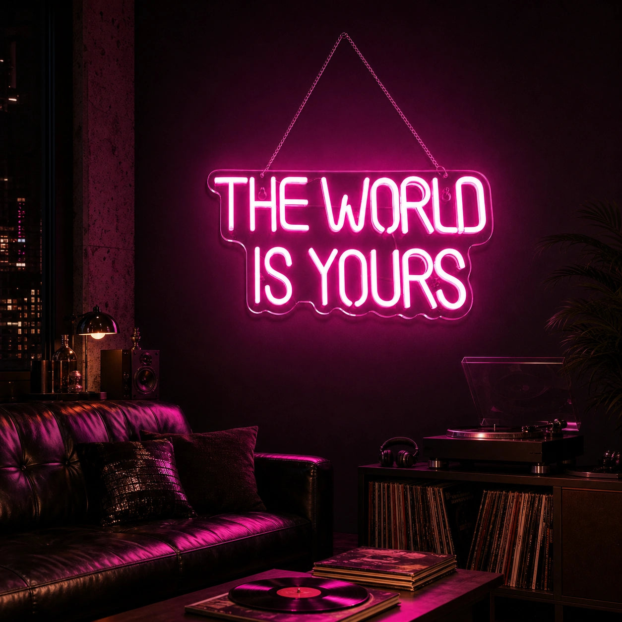 The World Is Yours Wall Art LED Neon Sign high-converting product image