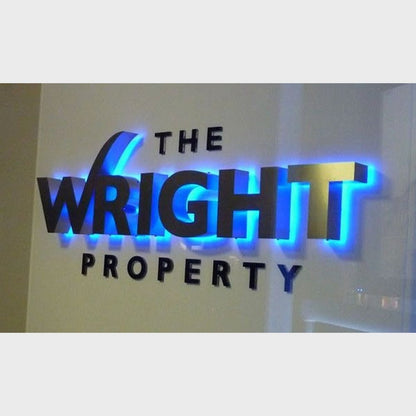 The Wright Property 3D Backlit Channel Letters Led Light Sign - Shineneon