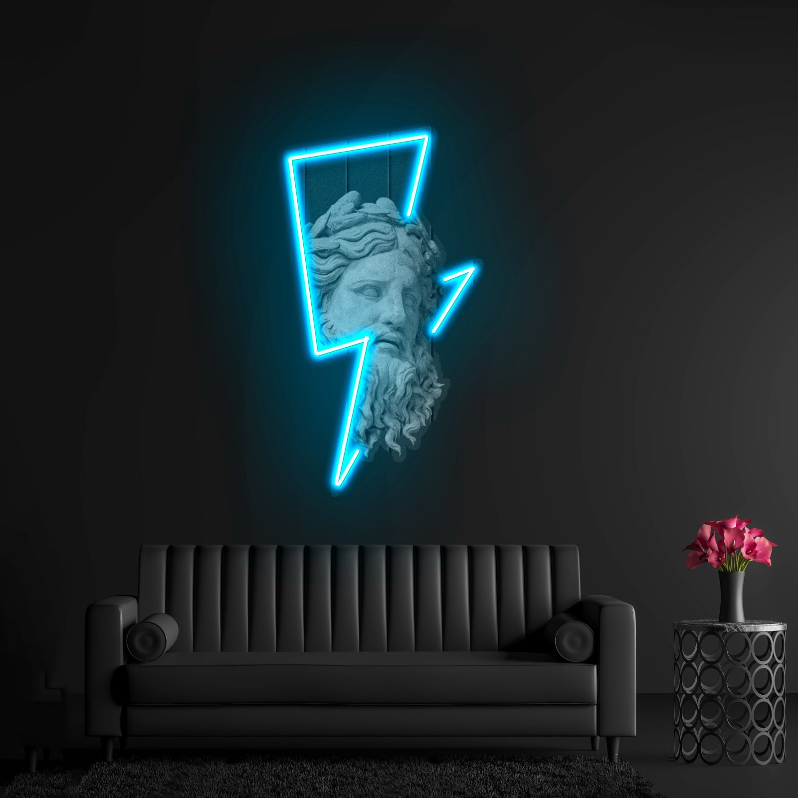 The Zeus And Thunderbolt Led Neon Acrylic Artwork For Sale