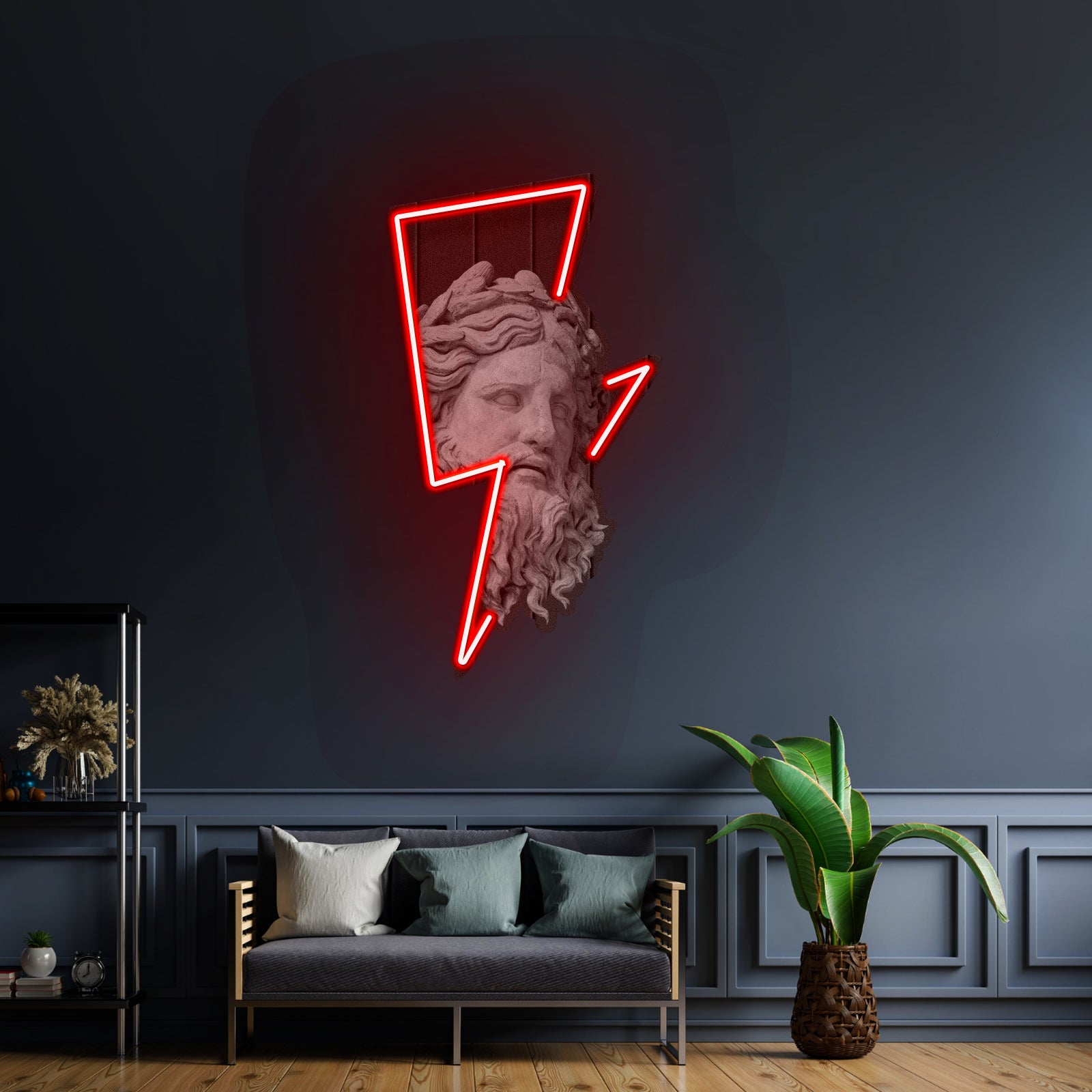 The Zeus And Thunderbolt Led Neon Acrylic Artwork For Sale