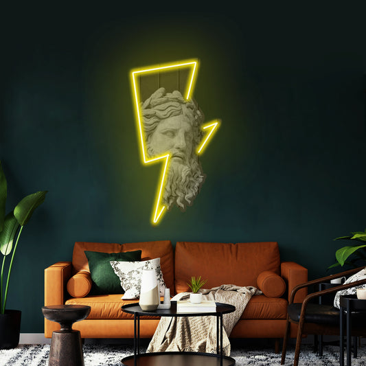 The Zeus And Thunderbolt Led Neon Acrylic Artwork For Sale