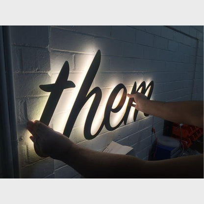 Them 3D Backlit Channel Letters Led Light Sign