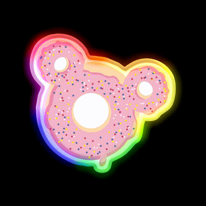 Themepark Donut Pink Sugarcoat Snack Food Led Neon Sign Rgb Color - LED neon sign close-up detail