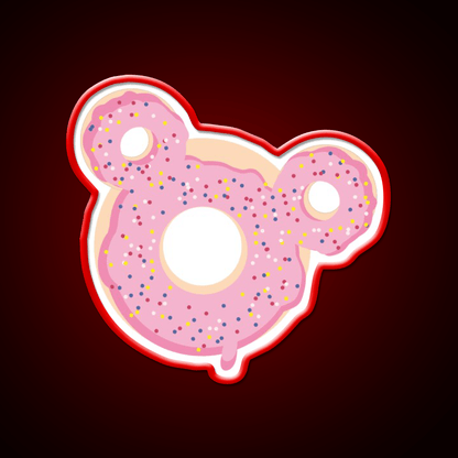 Themepark Donut Pink Sugarcoat Snack Food Led Neon Sign Rgb Color - Shineneon