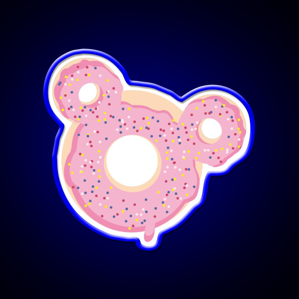 Themepark Donut Pink Sugarcoat Snack Food Led Neon Sign Rgb Color - Shineneon
