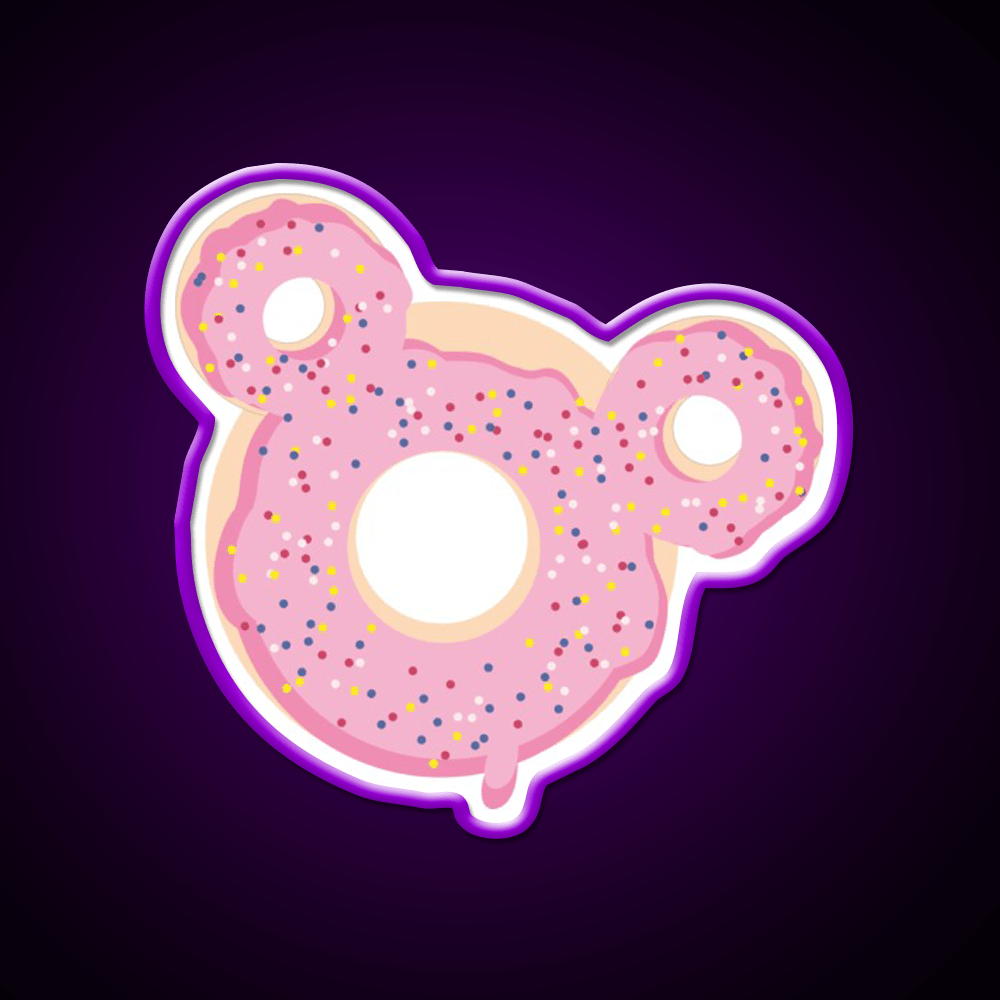 Themepark Donut Pink Sugarcoat Snack Food Led Neon Sign Rgb Color - Shineneon