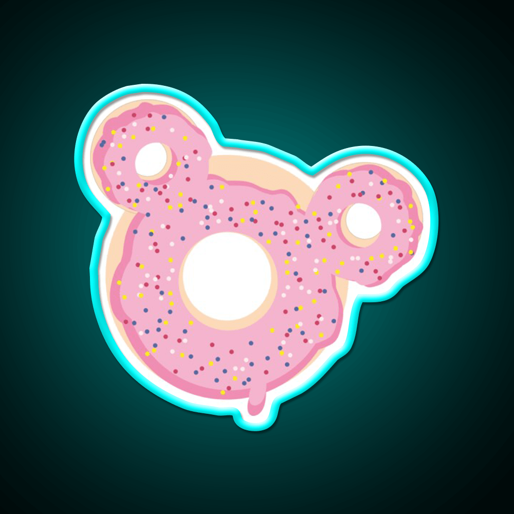 Themepark Donut Pink Sugarcoat Snack Food Led Neon Sign Rgb Color - Shineneon