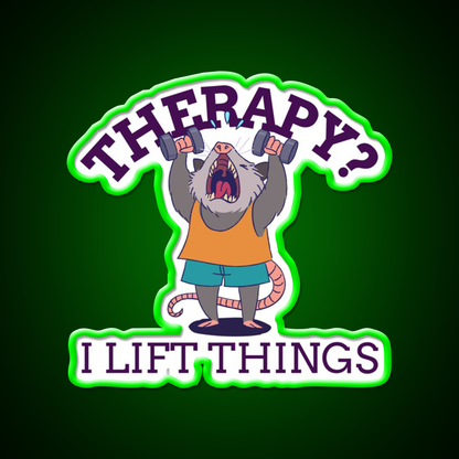 Therapy I Lift Things Gym Fitness Led Neon Sign Rgb Color