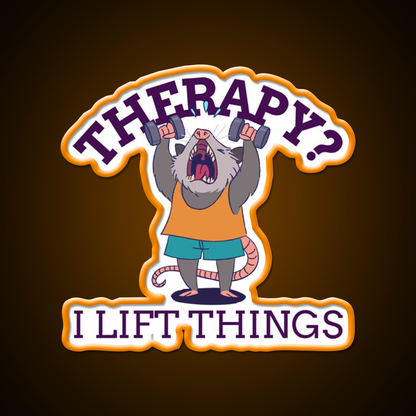 Therapy I Lift Things Gym Fitness Led Neon Sign Rgb Color