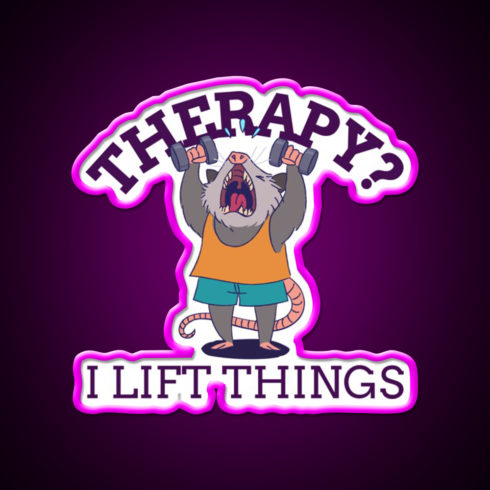 Therapy I Lift Things Gym Fitness Led Neon Sign Rgb Color