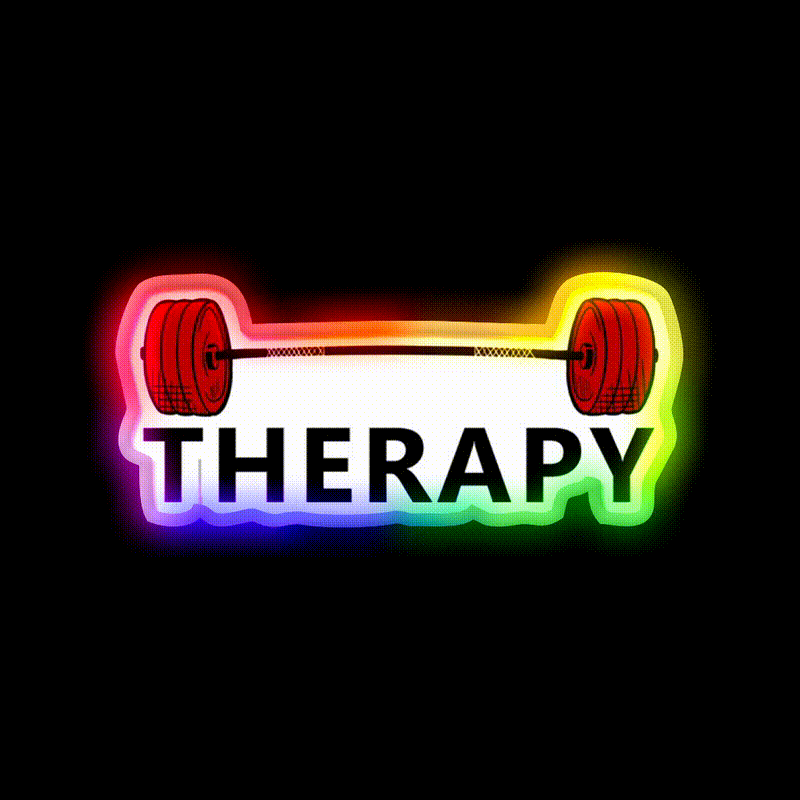 Therapy Lifting Is My Therapy Gym Fitness Led Neon Sign Rgb Color