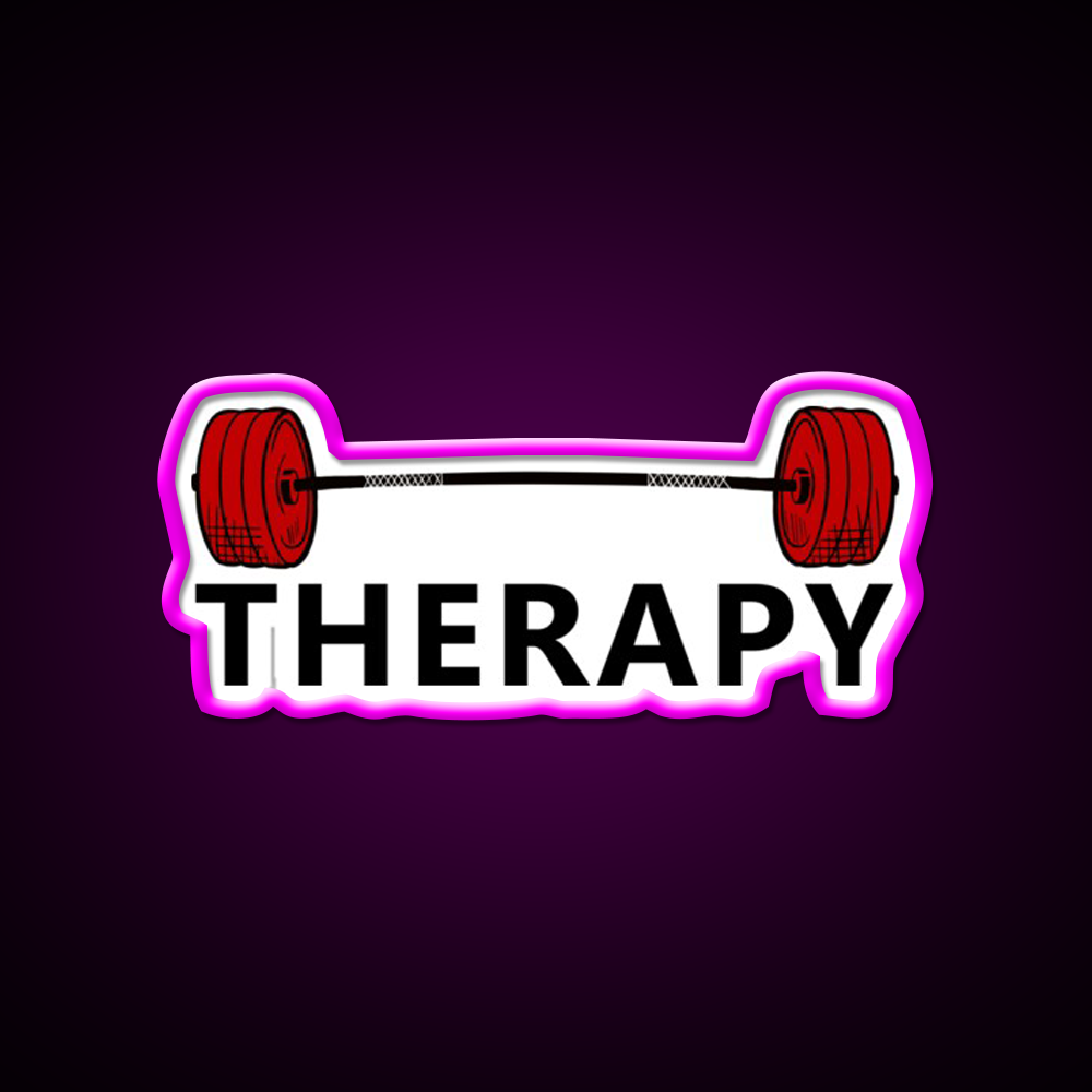 Therapy Lifting Is My Therapy Gym Fitness Led Neon Sign Rgb Color