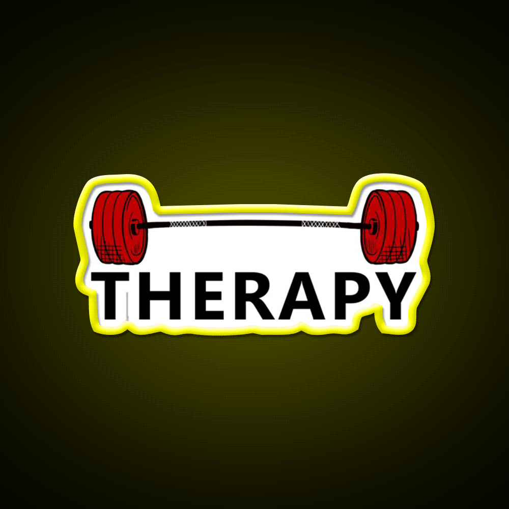 Therapy Lifting Is My Therapy Gym Fitness Led Neon Sign Rgb Color