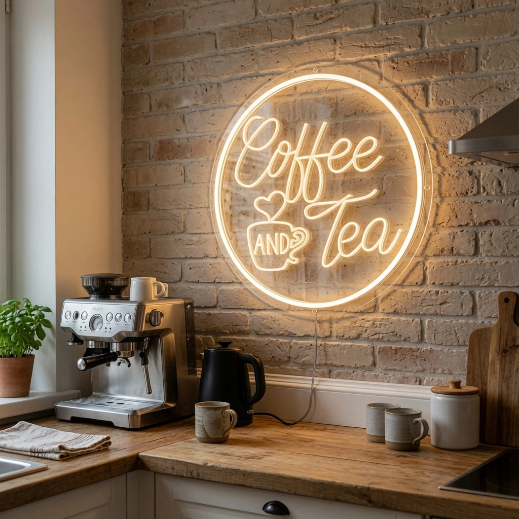 There Is A Coffee And Tea Wall Decor LED Neon Sign - 03 Real Lifestyle Scene
