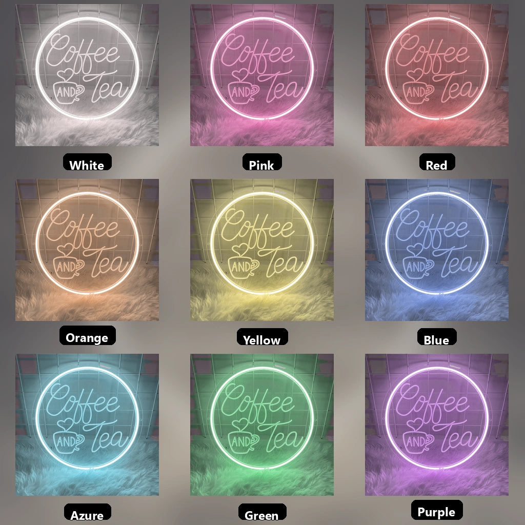 There Is A Coffee And Tea Wall Decor LED Neon Sign - 05 Color Grid