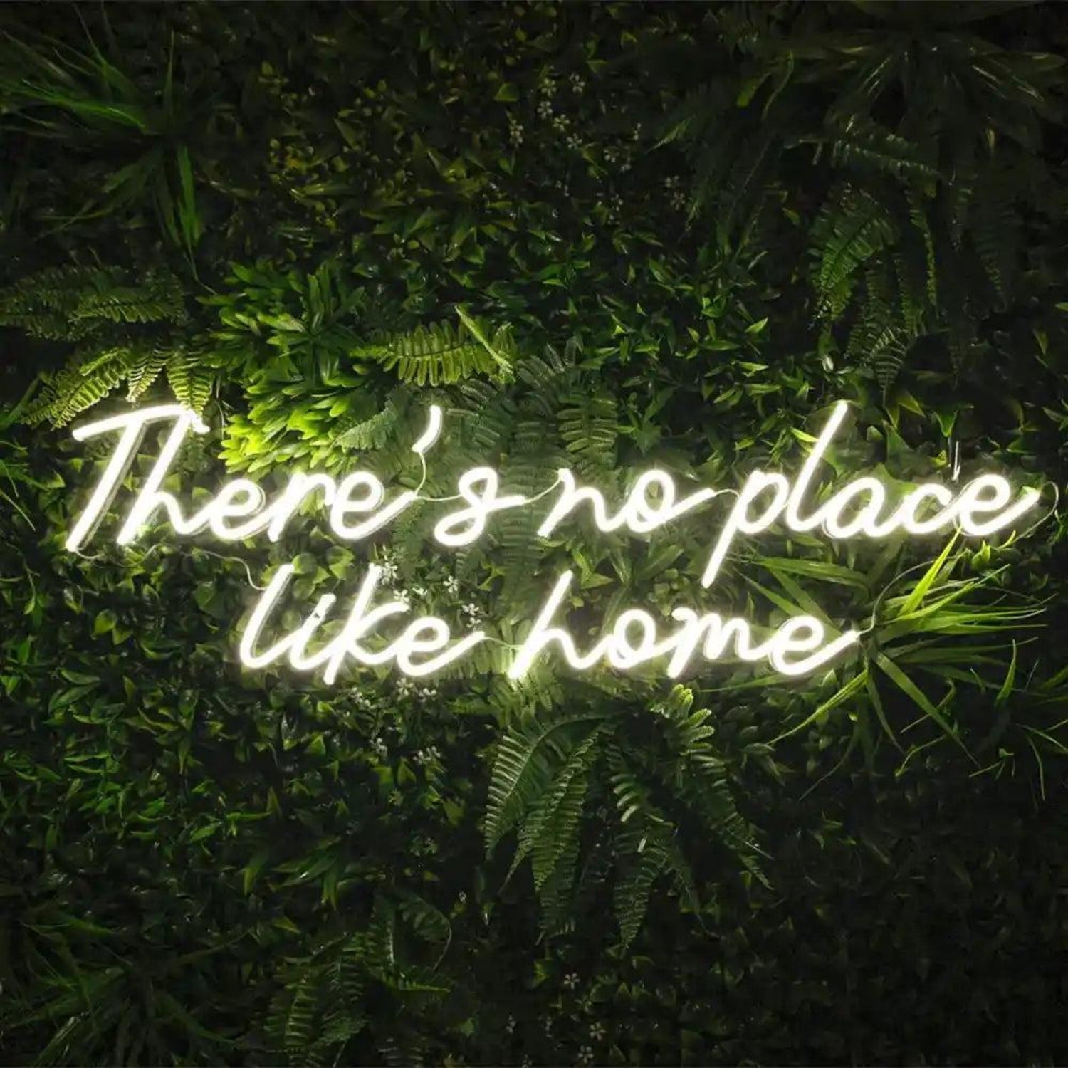 Theres No Place Like Home White Led Neon Sign For Green Wall Decor | Shineneon