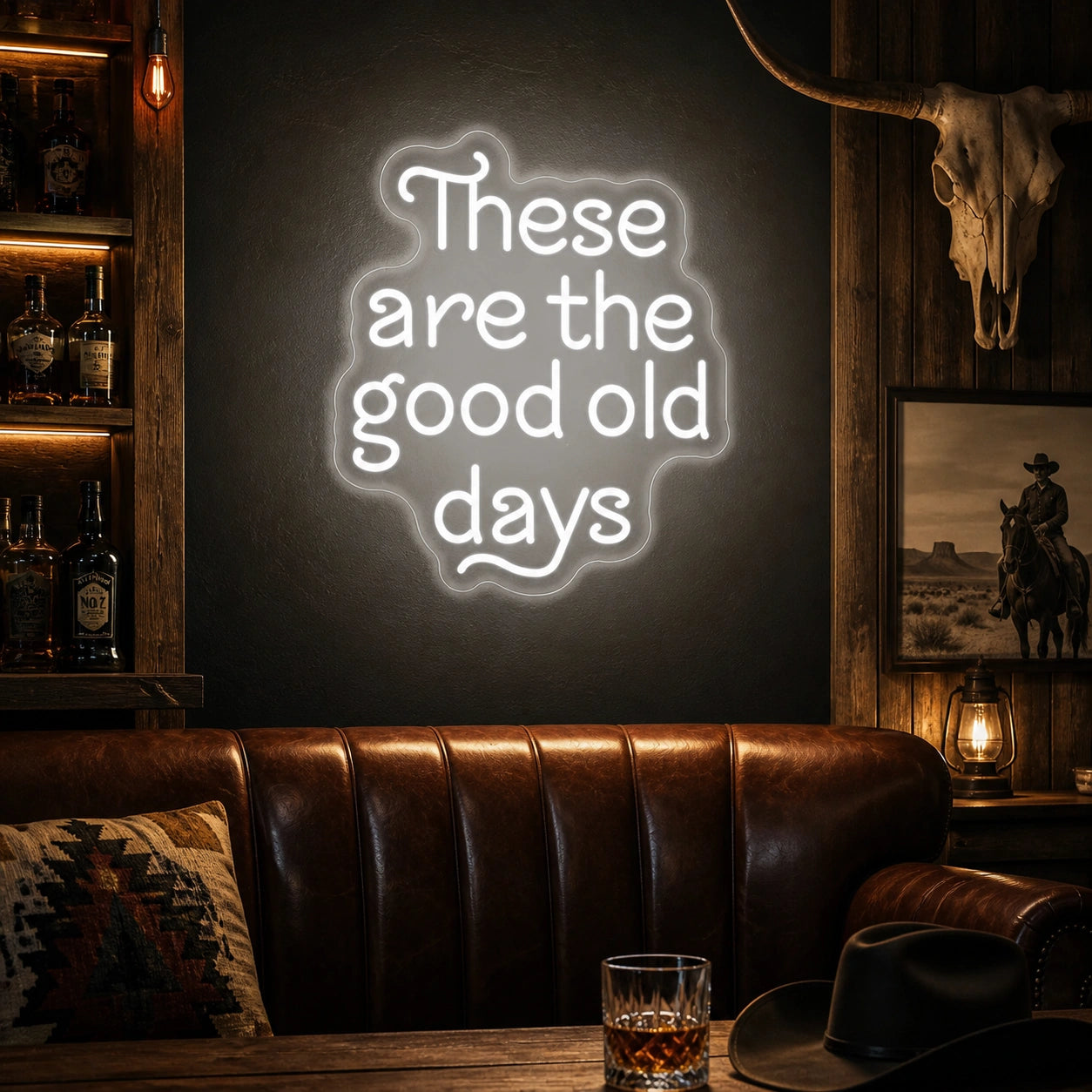 These Are The Good Old Days Block Letters Vintage LED Neon Sign high-converting product image