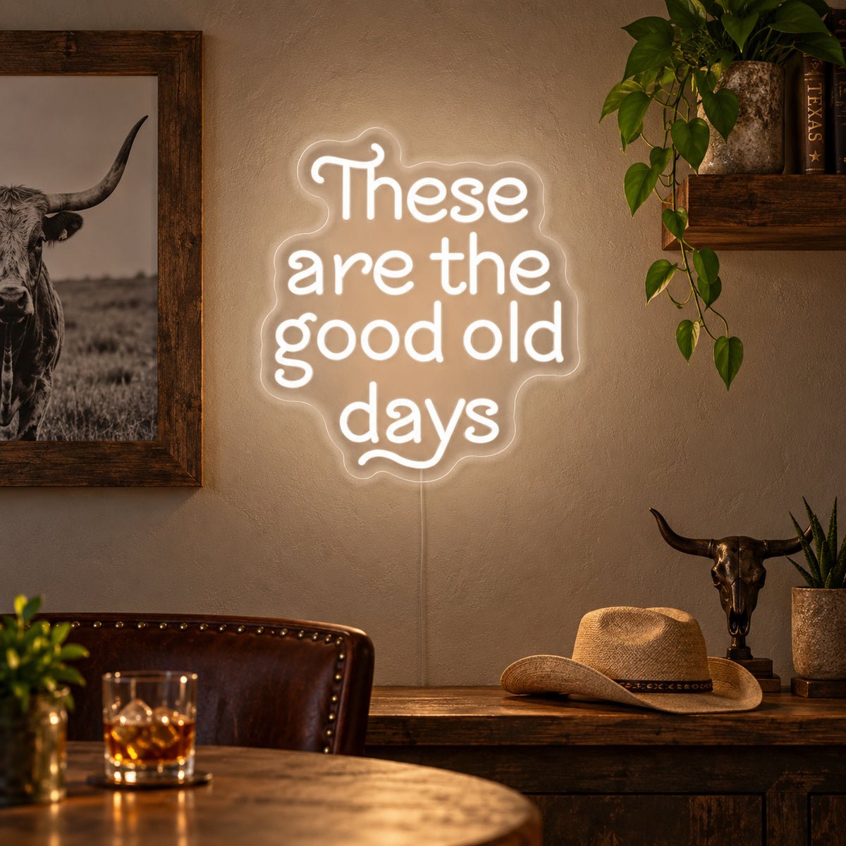 These Are The Good Old Days Block Letters Vintage LED Neon Sign Garage Neon Sign - Shineneon