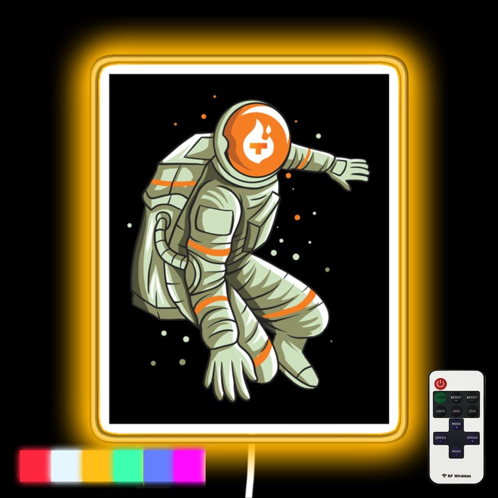 Theta Fuel Neon Gift Token Nft Blockchain Astronaut Moon Led Neon Sign - Shineneon