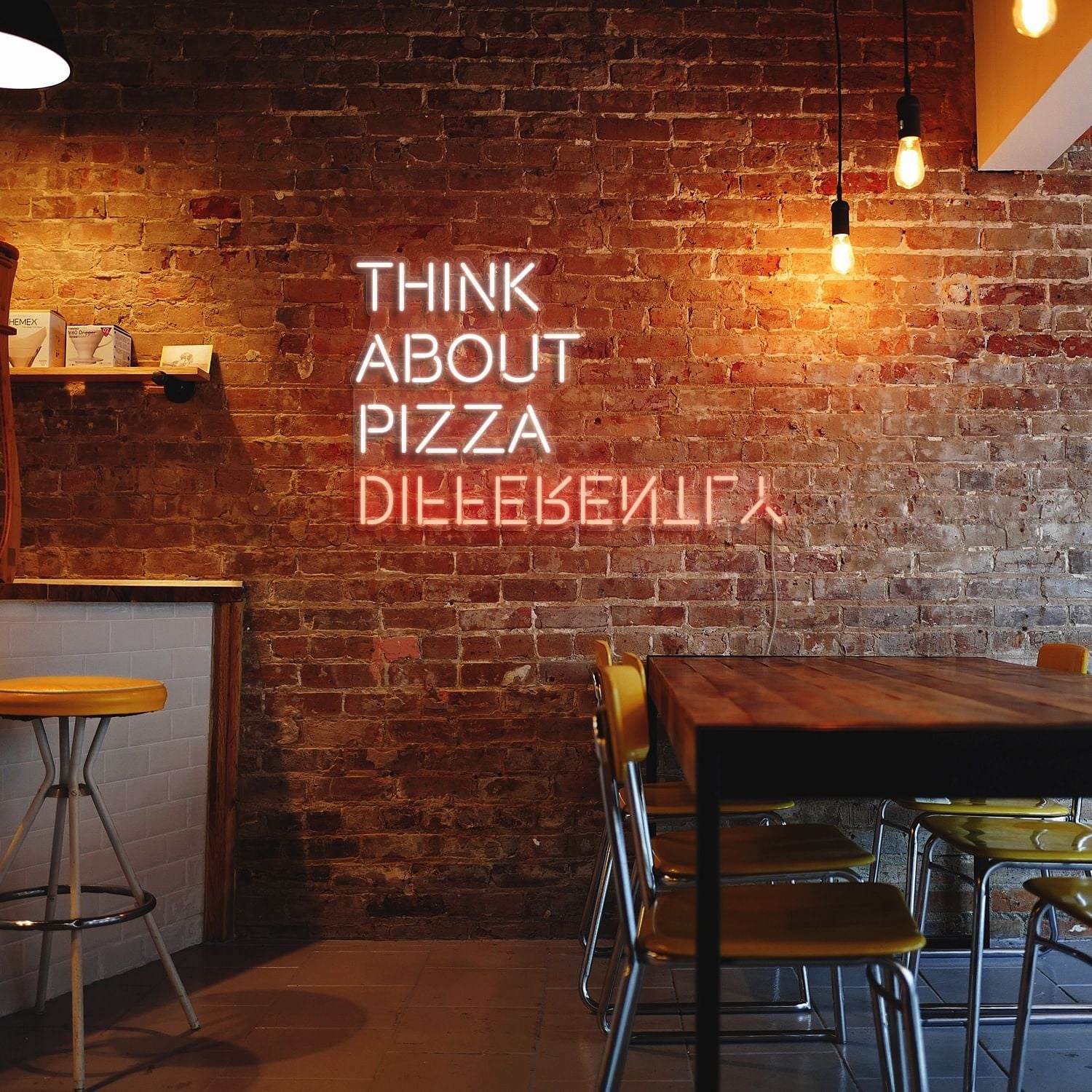 Think About Pizza Custom Led Neon Signs Wall Art | Shineneon