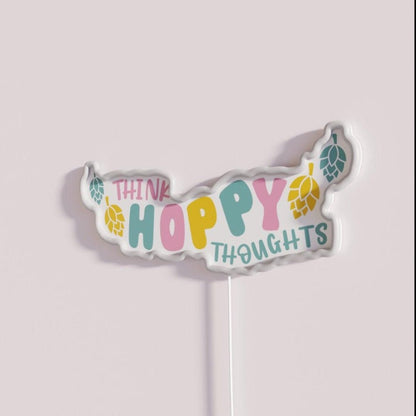 Think Hoppy Thoughts Beer Puns Rgb Led Neon Sign - Shineneon