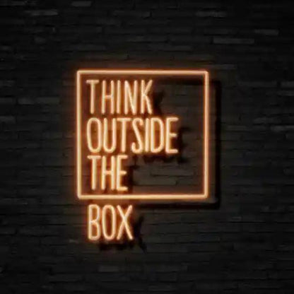 Think Outside The Box Led Neon Sign Creative Studio Wall Art | Shineneon