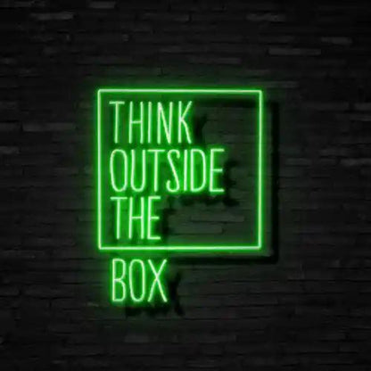 Think Outside The Box Led Neon Sign Creative Studio Wall Art | Shineneon