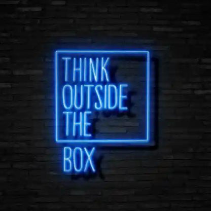Think Outside The Box Led Neon Sign Creative Studio Wall Art | Shineneon